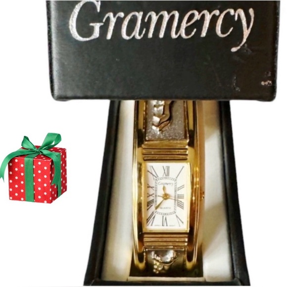 Gramercy Quartz Gold & Silver Hinged Bracelet Watch - Picture 1 of 16